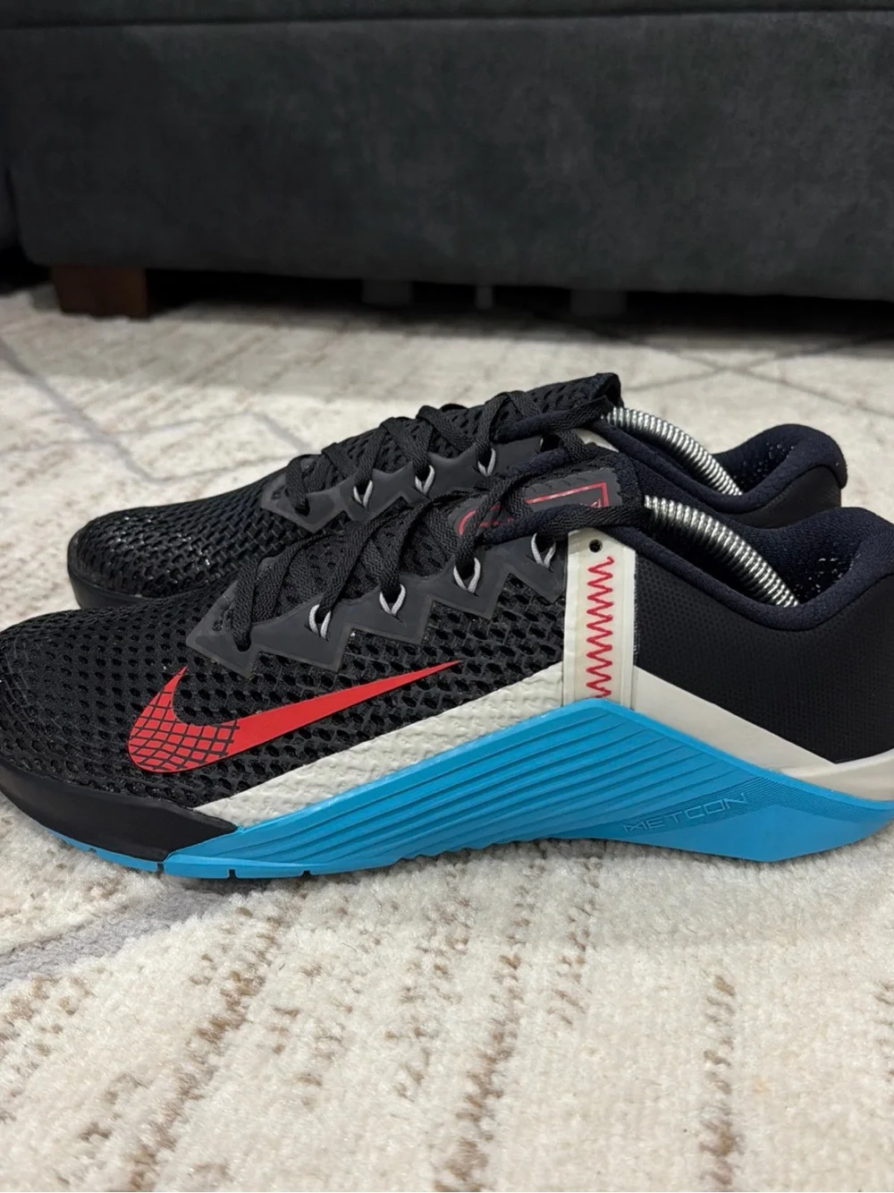 Nike Metcon 6 Training Lifting Shoes Men’s Size 10.5 Black Blue Red CK9388-070